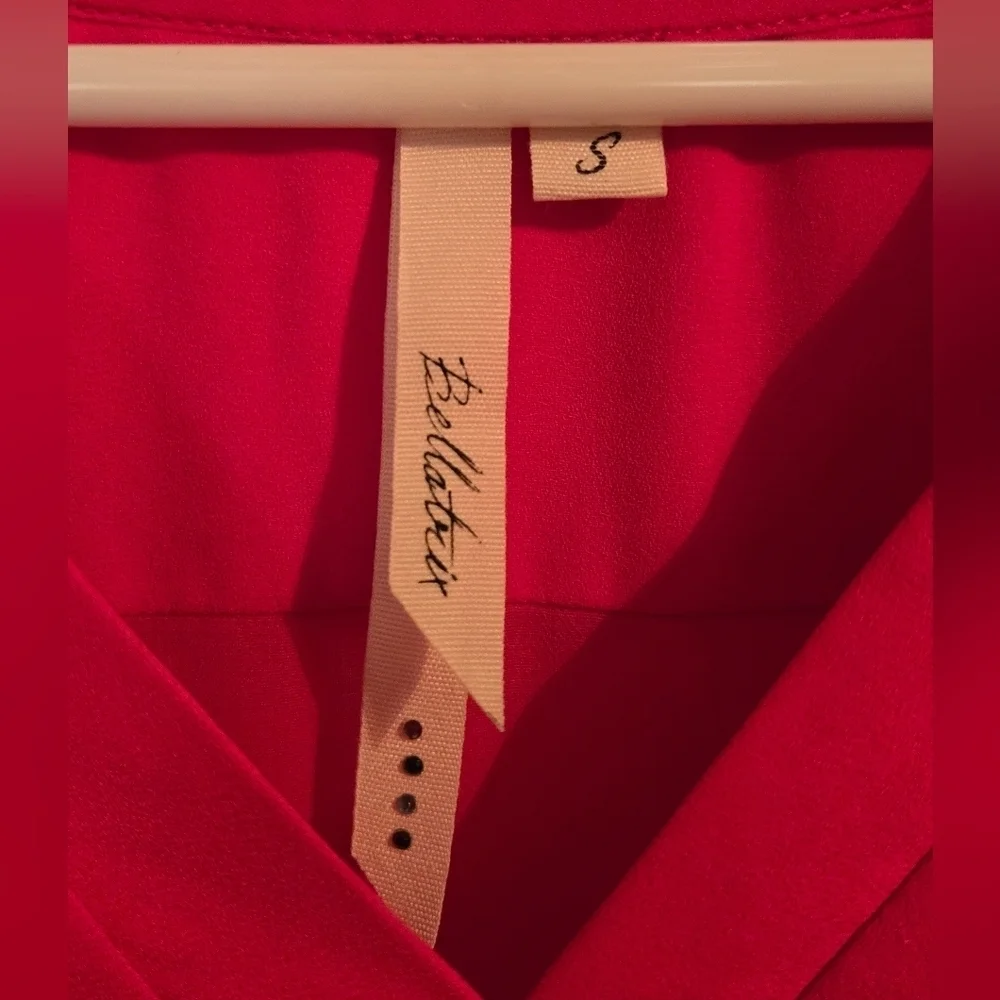 NWOT | Bellatrix | Women's V-Neck Blouse with Sheer Details | Color: Pink | S - Picture 7 of 9